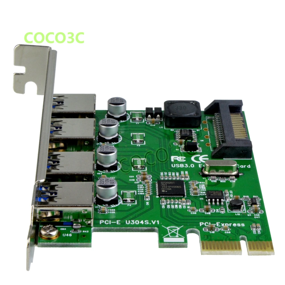  4 USB3.0 a tarjeta PCI-e Puerto cuádruple USB3.0 tarjetas extensor PCI Express a tarjeta adaptador 