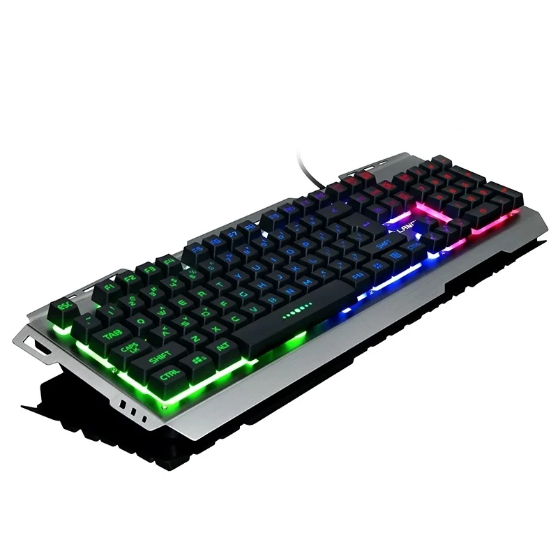 Волк металл пушки приостановлено Keycap USB проводной подсветкой Gaming Keyboard реальных
