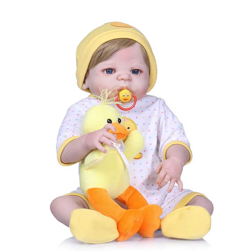 

56CM Baby Reborn Doll Full Body Silicone 3D Lifelike Jointed Newborn Doll Playmate Gift YH-17