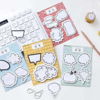 

4 Pcs/set Lovely Interesting conversation Memo Pads Sticky Notes Sticker Markers Bookmark Agenda List Stationery Supplies