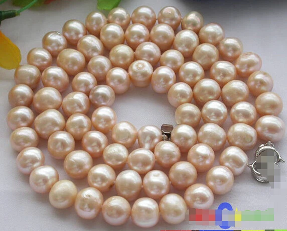 

HOT## Wholesale >>>32" 12MM PINK ROUND FRESHWATER CULTURED PEARL NECKLACE P2203