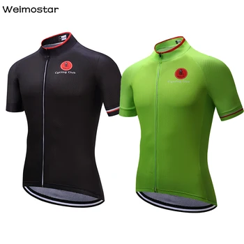 

Weimostar Men's Cycling Jersey Biking Shirts Road Cycling Mountain Jacket With Pockets Black Green