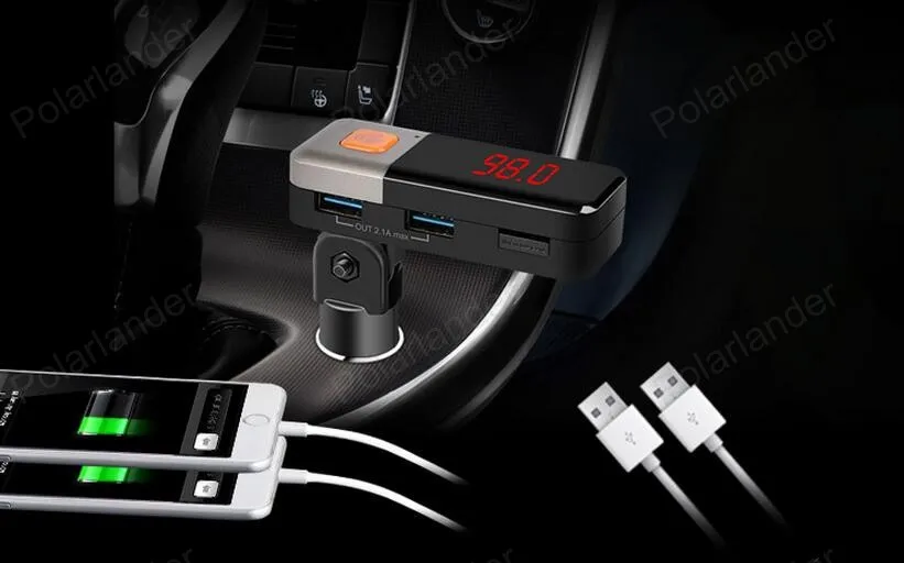 Bluetooth Handsfree Car MP3 Плеер FM Передатчик HD Loosless+ ЖК-Экран+ Поддержка TF Слот