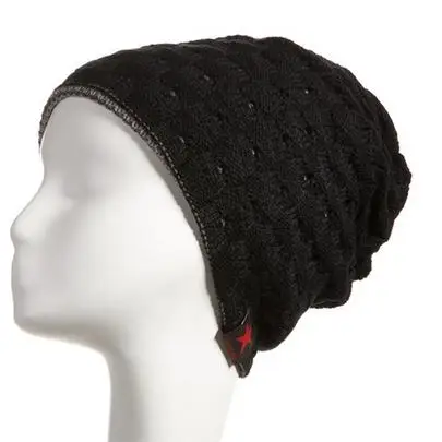 Зимняя теплая Новая мода для мужчин с черепом, вязаная шапка для женщин, двусторонняя мешковатая зимняя шапка, теплая шапка унисекс, 8 цветов, M003 - Цвет: M003 Black