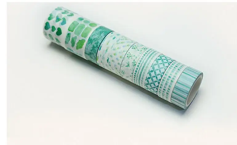 Япония Мода Цветочная рисовая бумага клейкие ленты подарочка Коробка Набор 15 мм/20 мм/30 мм * 5 м DIY Журнал Hobonichi поставки 10 шт./лот Бесплатная