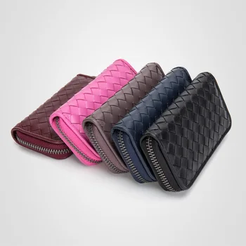 

new European key wallet sheepskin woven key bag genuine leather key bag