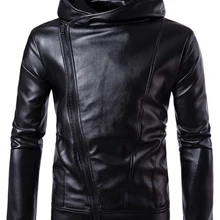 DQIYU Высокое качество pu кожаная куртка новая классическая мотоциклетная кожаная куртка с капюшоном мужская косая куртка на молнии мужское пальто 4XL