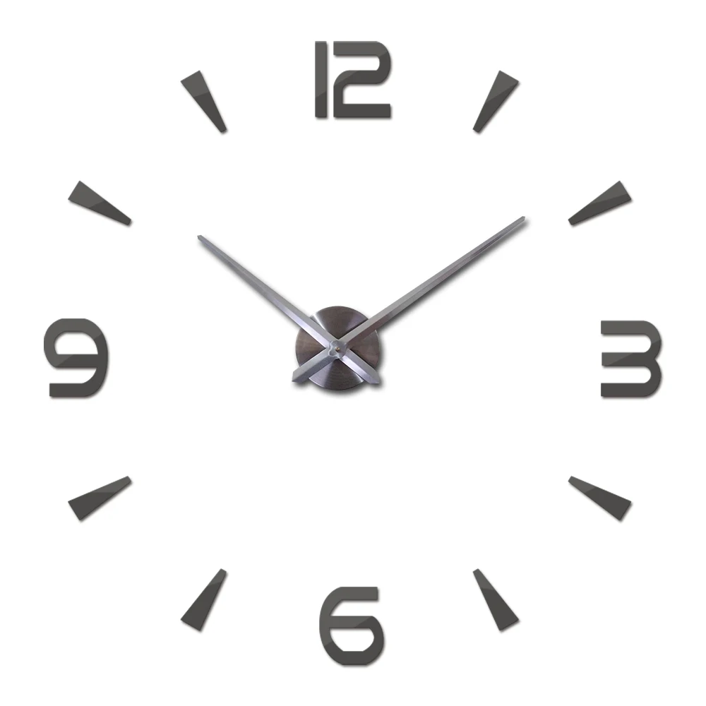 Fashion new Diy acrylic mirror wall clock big quartz watch still life clocks living room home decoration 3d stickers Europe 
