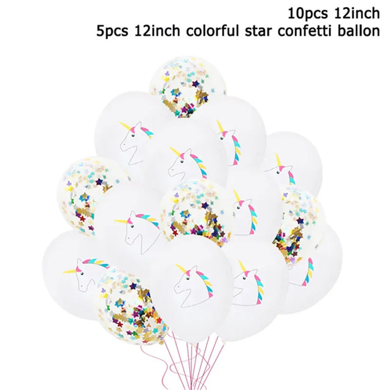 Воздушный шар в виде единорога, украшение для вечеринки на день рождения, латексные конфетти в виде единорога, балона для девочек, украшения для первого дня рождения, Детские сувениры