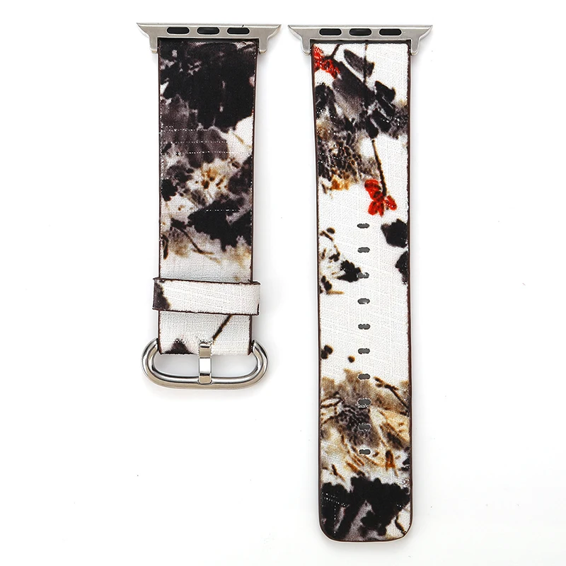 For apple watch band painted leather women's watch bracelet men's watch strap (3)