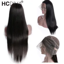 360 Lace Frontal Wig Straight Lace Front Human Hair Wigs Pre Plucked With Baby Hair 150% Remy Brazilian Wig For Black Woman
