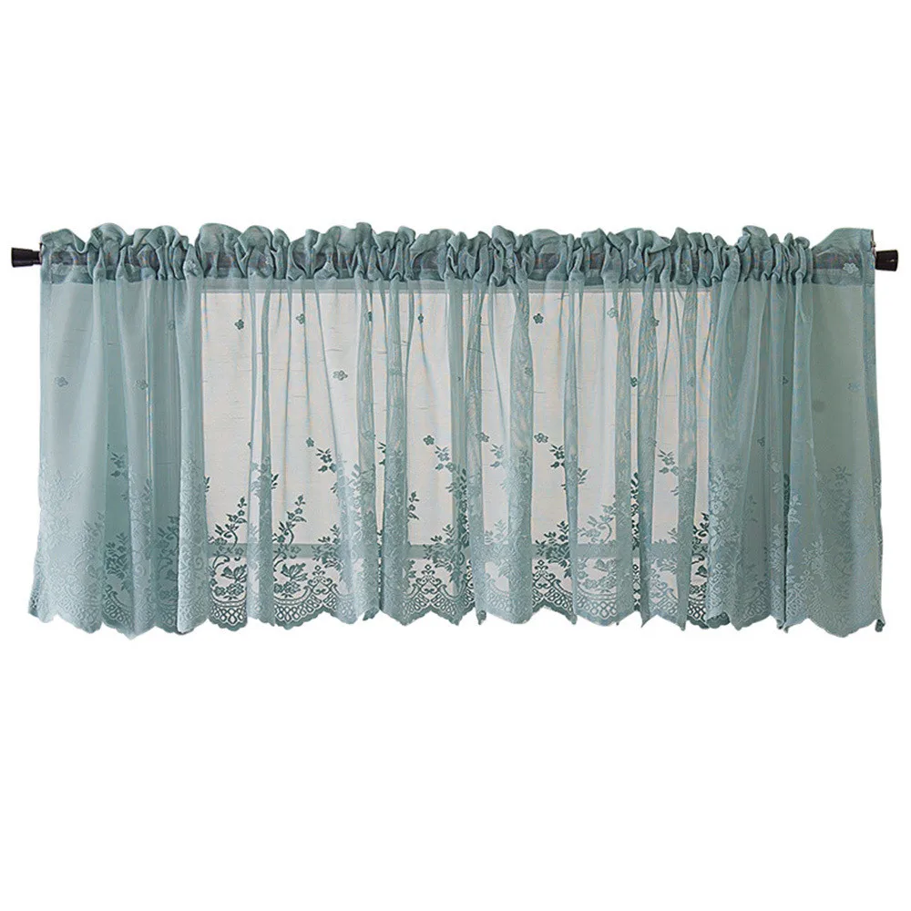 Waffle Woven Textured Curtain Valance European Window Covering Bathroom Water Repellent Living Room Bedroom Curtains Kitchen L4 - Цвет: Green