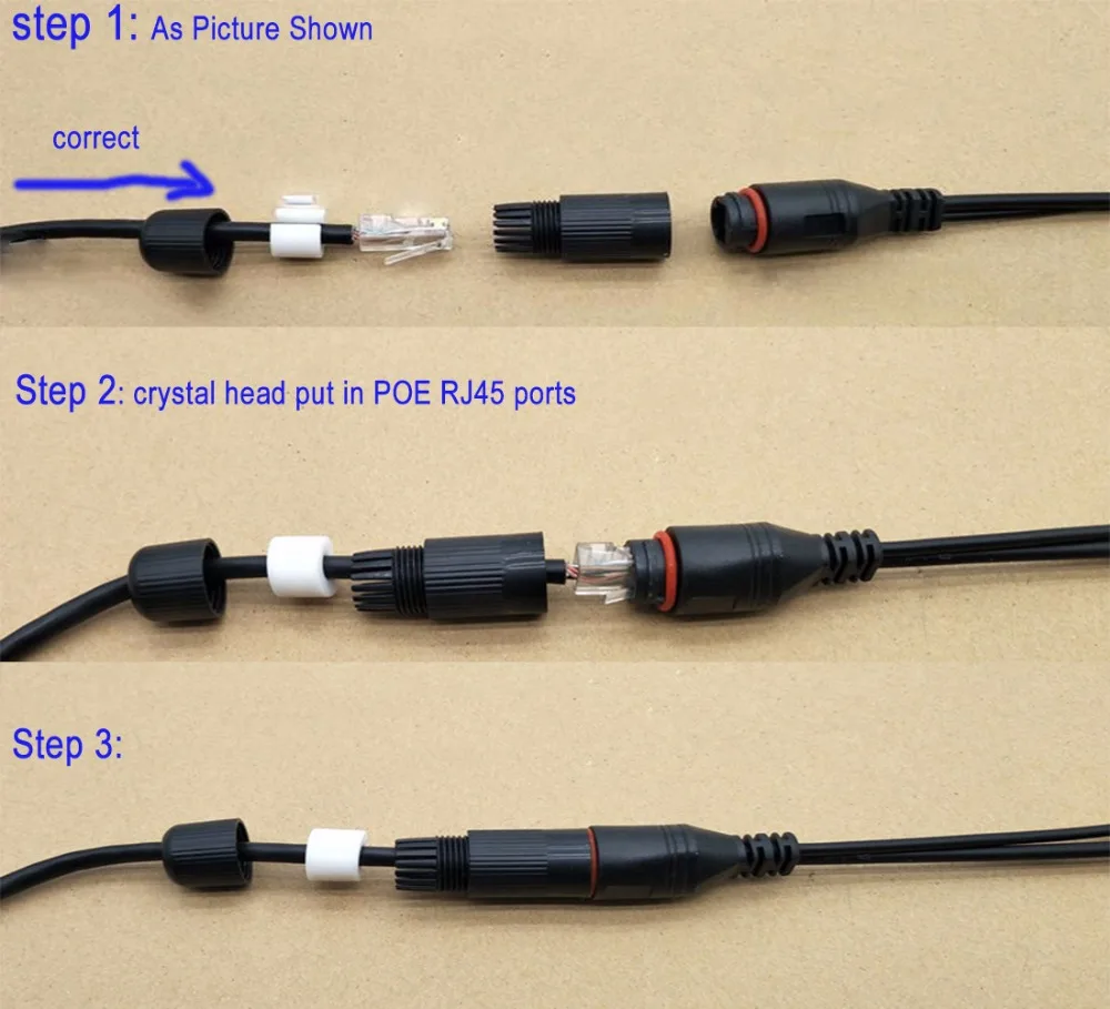 10 шт 24 V Водонепроницаемый нестандартных PoE разветвитель RJ45 адаптер DC 5,5x2,1 мм Кабельный разъем