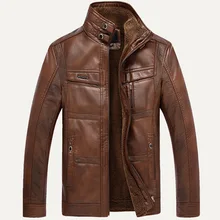 Мужская куртка Пальто брендовая кожаная куртка мужская плотный бархат PU jaqueta couro зимняя куртка Куртки xxxxl-4xl Большие размеры куртка