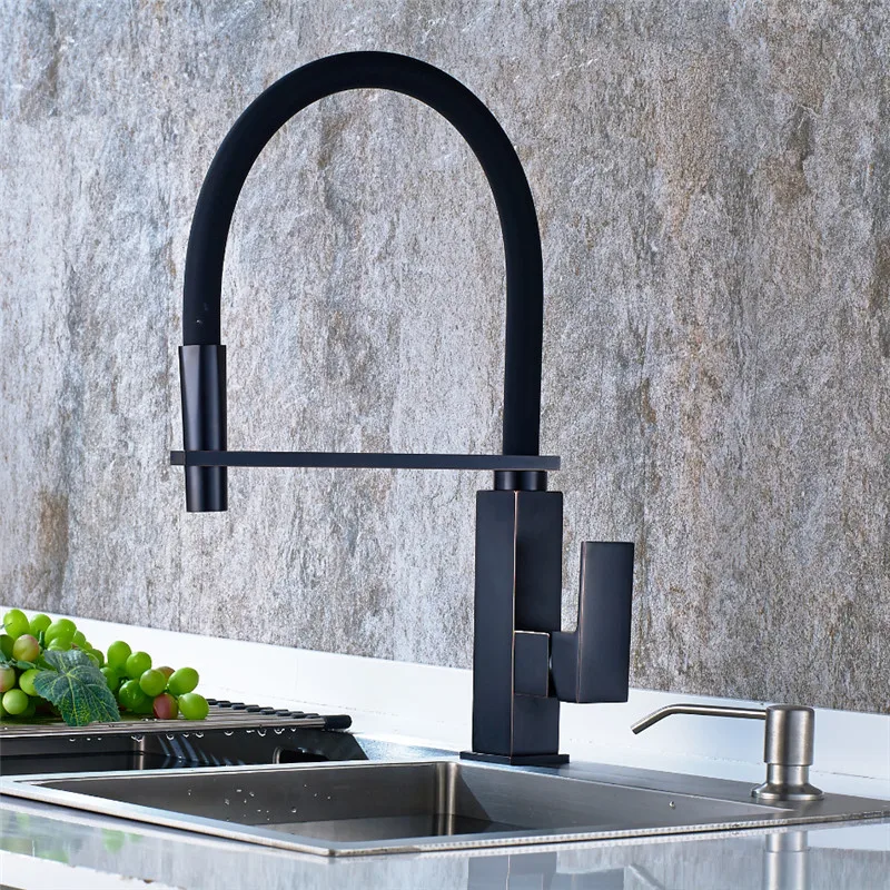 

Newest Kitchen Faucet Pull Out Down 360 Degree Rotation Nickle Brushed ORB Single Handle Sink Hot&Cold ,the black kitchen faucet