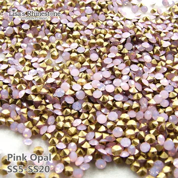 

Mix Size Pink Opal SS5-SS20 Point Back Rhinestones Glass Round Nail Art Strass Crystal Stones For DIY Jewelry Decoration