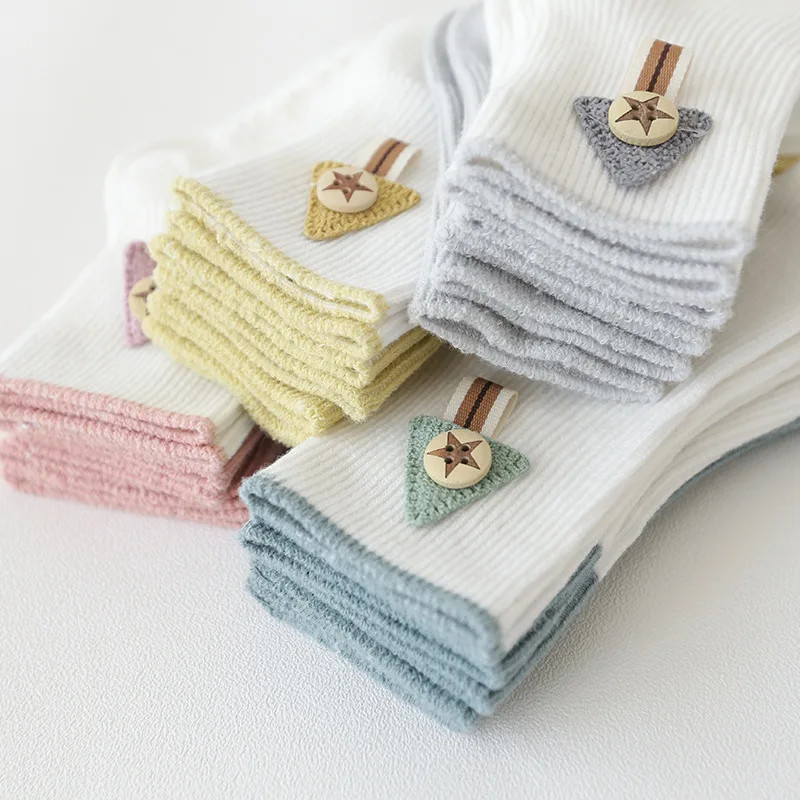 3 Pairs/Lot Newborn Baby Kids Socks Whit Grips Cotton Cartoon Breathable Mid Tube Socks for Children Boys Girls 0-3 Years  