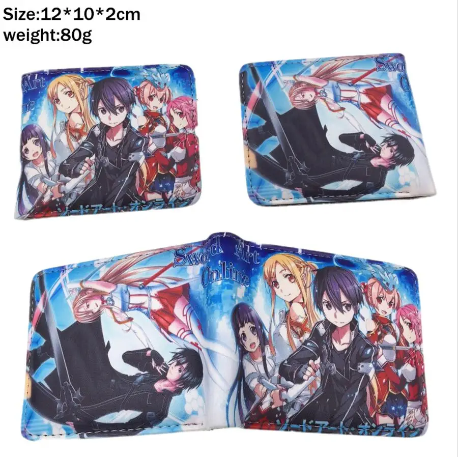 Anime Wallet Men Sword Art Online Naruto PU Leather Short Wallet Card Holder