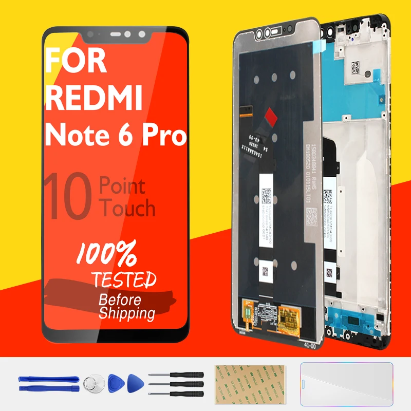 Оригинальный ЖК дисплей для Xiaomi Redmi Note 6 Pro 10 дюймов сенсорный экран дигитайзер