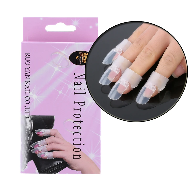 10 Pcs/Set Fashion Women Plastic Transparent Nail Protector Clips
