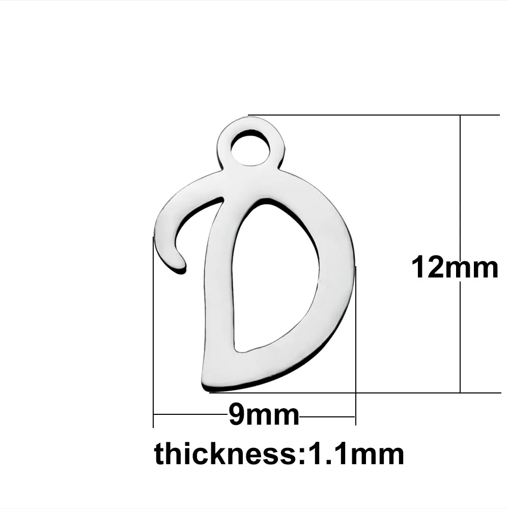 2X инициалы A-Z из нержавеющей полировки DIY Шарм буквы алфавита для женские ювелирные изделия, кулон аксессуары для изготовления - Окраска металла: T407-D