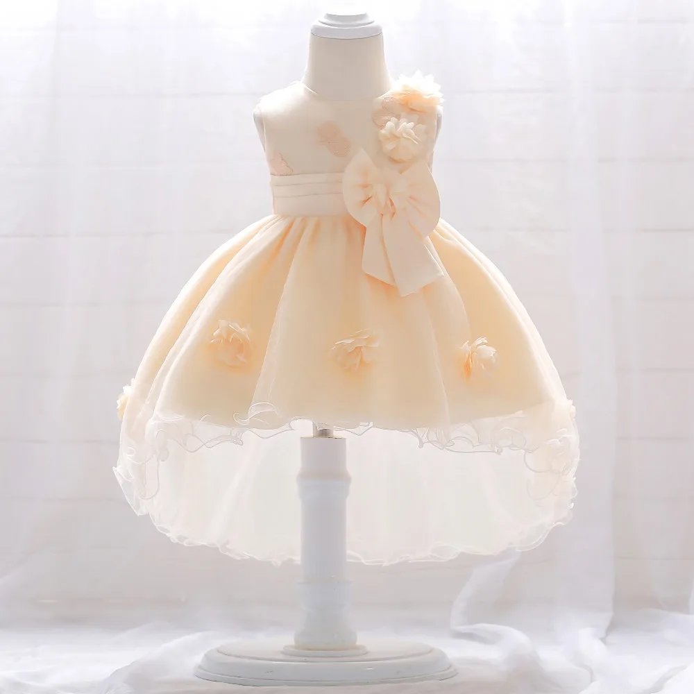 

2019 Summer Christening 1st Birthday Dress For Baby Girl Frock Princess Girl Dresses Party Vestido Infant Flower Dress 612 Month