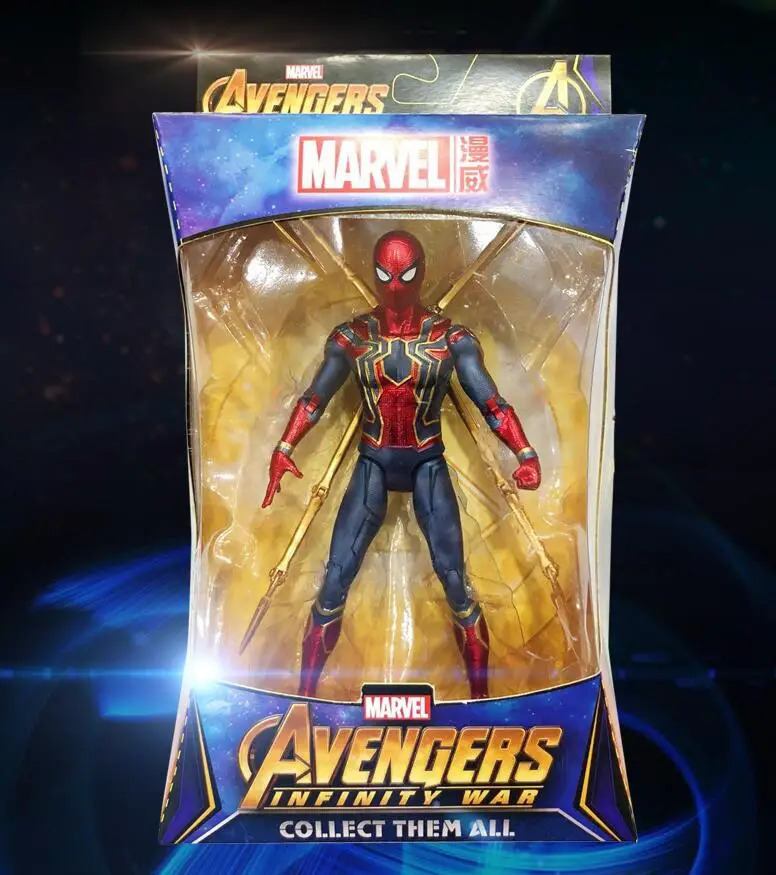 Marvel Человек паук Супергерой Мстители бесконечность война Железный Паук 18 см BJD