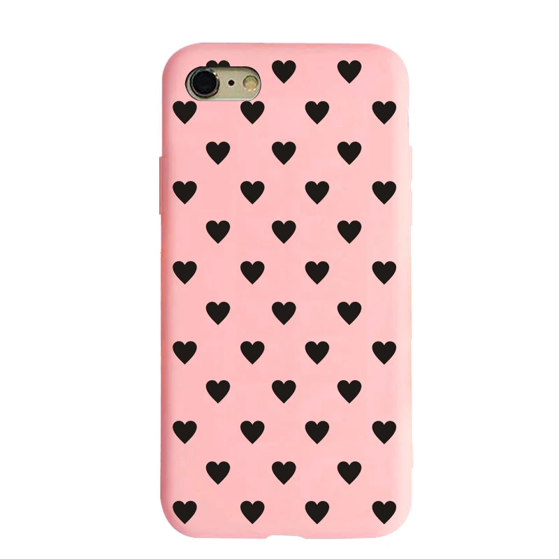 Силиконовый чехол для iPhone X XR XS Max 7 8 Plus 6s plus 5S SE 6 6s love cover для samsung Galaxy S9 plus S8 S6 S7 edge Coque - Цвет: love 4 pink case