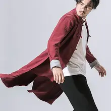 Хлопок и лен мужской костюм Тан кунг-фу форма для боевых искусств пальто ханфу одежда таоистская одежда платье красный/черный/серый/синий