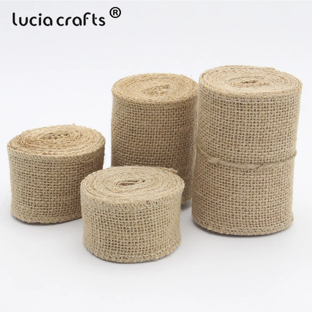 Lucia crafts 3 года/лот 4 см/5 см/8 см/10 см джутовые Мешковины Ленты Hessian рулоны деревенская ткань для украшения свадебной вечеринки V0504