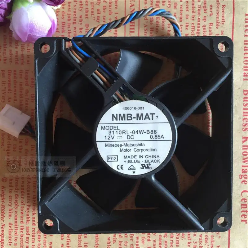 Для NMB 3110RL-04W-B86 8025 12V 0.65A 4-проводной ШИМ-вентилятор охлаждения шасси с контролем