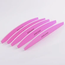 3 шт розовая шлифовальная пилка для ногтей в форме полумесяца 200/240 зернистость наждачная бумага для полирования маникюра, инструменты для ухода, салон красоты