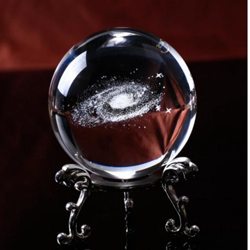 Crystal Ball Inside Engraving Mini Solar System Cosmic Star Model Transparent Glass Office Artwork Ornaments Home Decor | Дом и сад
