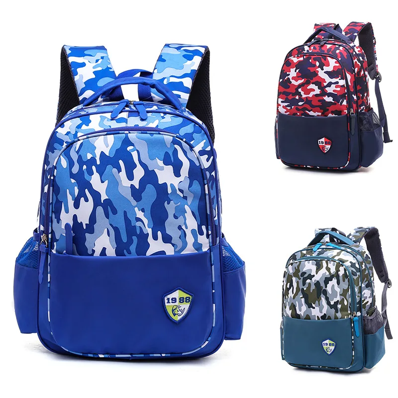 

children schoolbags for boys camouflage primary escolar backpack bookbags orthopedic waterproof satchel mochila sac enfant 2018