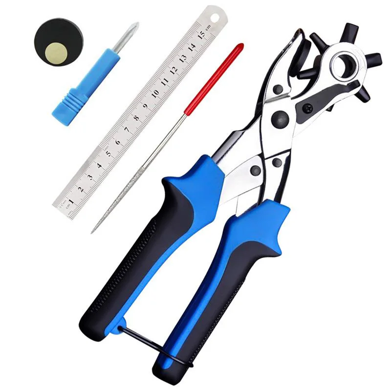 

Multifunctional Belt Hole Puncher With 6 Holes Leather Hole Punch For Leather Belts Cards Paper Fabric