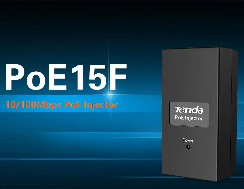 Tenda Poe15F 10/100 Мбит/с Инжектор PoE Fast Ethernet POE источника питания модуль AP беспроводной монитор адаптер питания 48 В