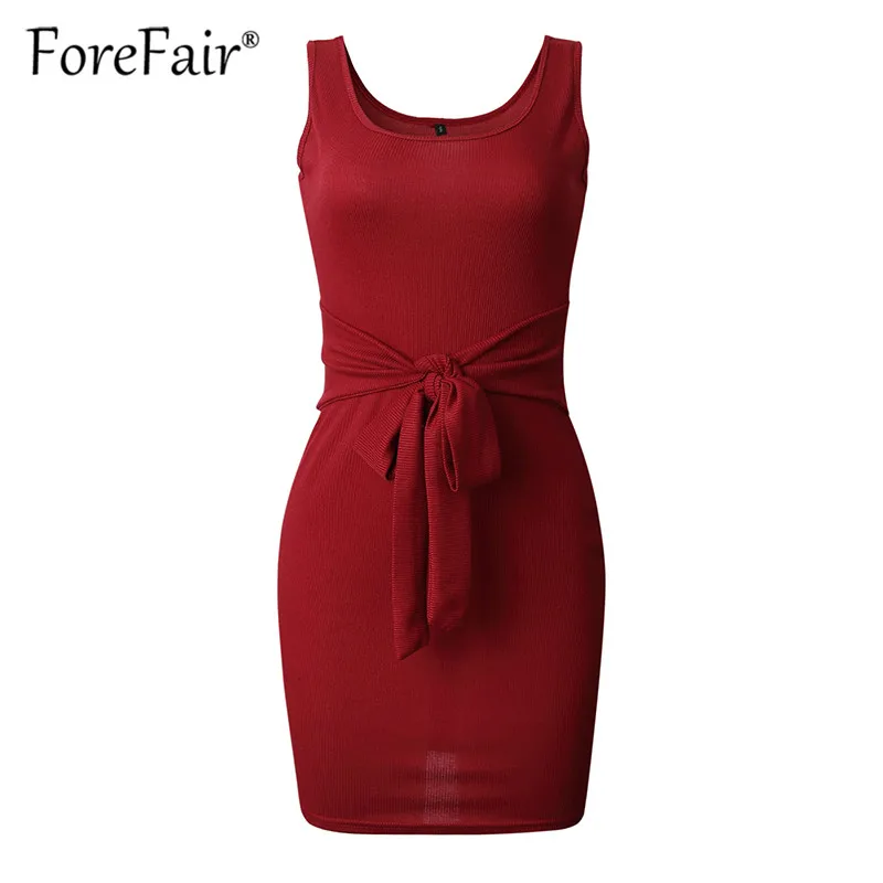 Forefair 2019 женское облегающее мини платье футляр Летние черные платья без рукавов с