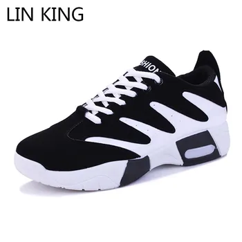 

LIN KING Fashion Mixcolor Men Outdoor Casual Shoes Lace Up Air Cushion Sport Sneakers Comfortable Non Slip Travel Shoes For Male