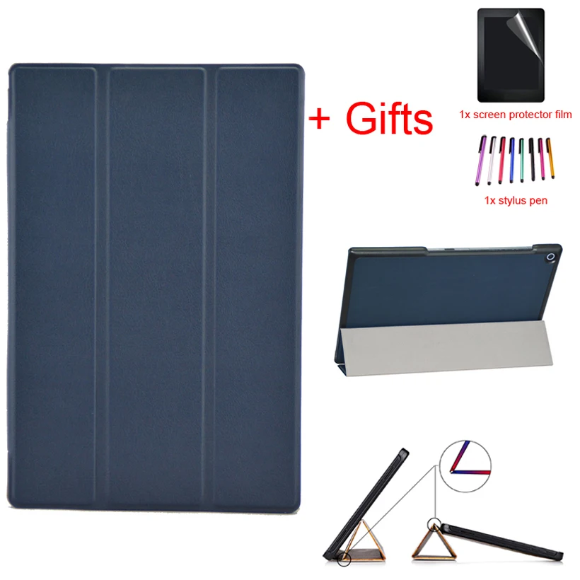 

Ultra Slim Case for Sony Xperia Z2 10.1 inch Tablet Flip PU Leather Stand Protective Cover Folding Funda Case +Film+Pen
