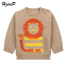 Hzirip зима-осень Модная одежда для детей, Детская мода футболка детская Толстовки дети мультфильм лев Костюмы Обувь для мальчиков топы для девочек пуловер теплый свитер