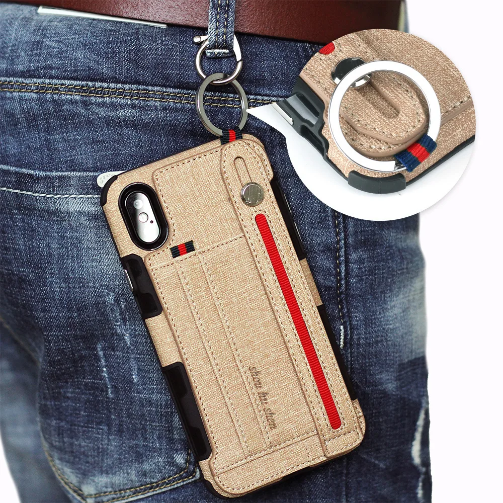 Кожаный чехол с ремешком и подставкой для iPhone XS Max XR X два слота карт кожаный из
