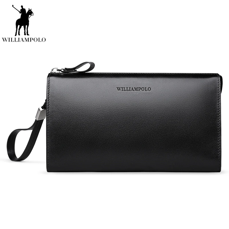 

Williampolo Purse men's genuine leather big capacity long wallet men genuine leather Zipper male long purse for phone PL197