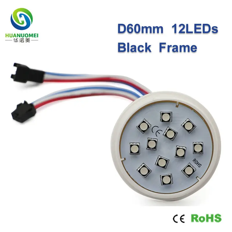 Программируемый пиксельный светодиодный rgb модуль диаметр 60 мм ucs1903 12 шт. 5050 smd