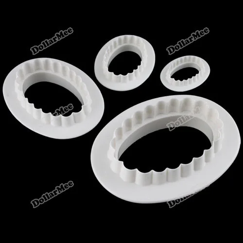 hottest dollarmee 4 X Ellipsoid Oval Cake Sugar Cutter Plunger Paste Fondant Sugarcraft Decorating High Quality Newest Fashion | Дом и сад