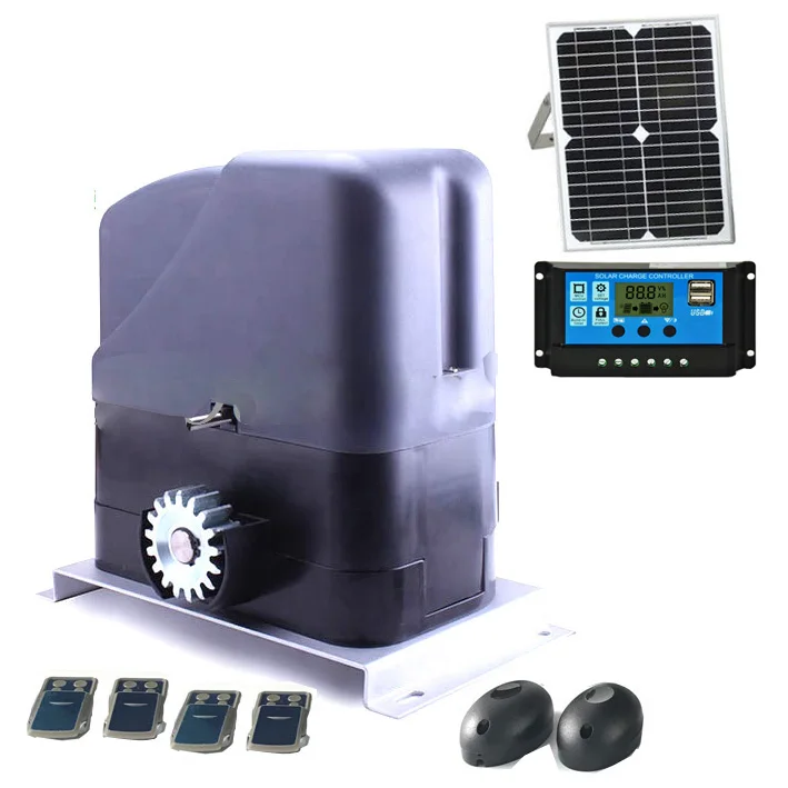 Automatic Sliding Gate Opener 800KG DC12V Remote Control Solar Powered with sensor button lamp GSM keypad optional