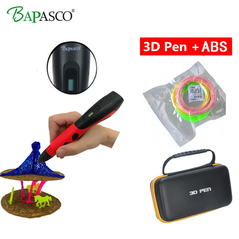 

BAPASCO 3d Painting pen 3d pens abs 1.75mm LED display pla filament graffiti 3d magic pen designed for kids 3 d pen