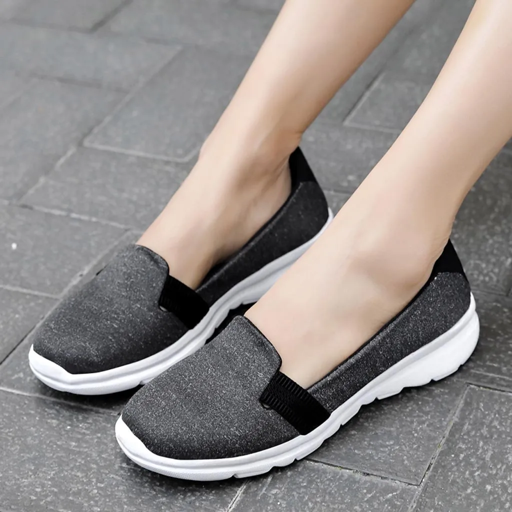 Summer women shoes women Breathable Mesh sneakers shoes ballet flats ladies slip on flats loafers shoes Plus size#N3