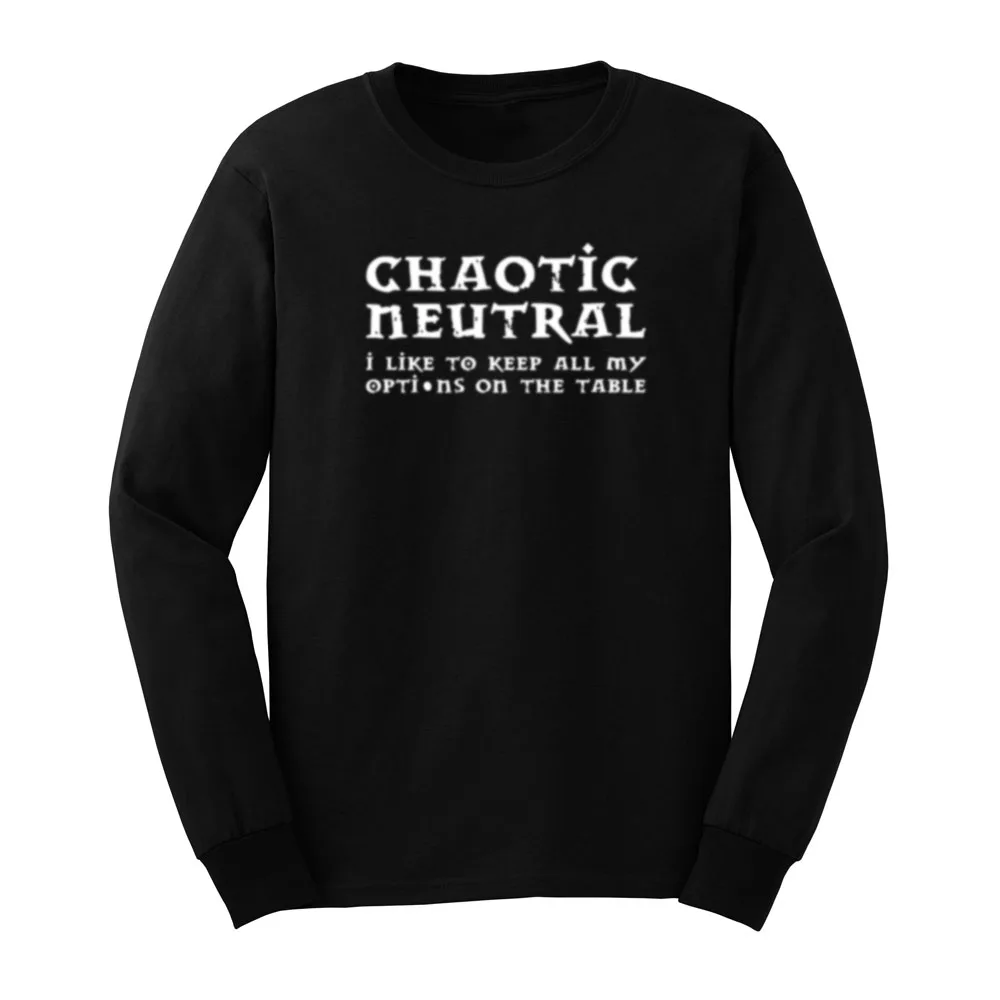 Mens Chaotic Neutral Alignment Casual Long Sleeve T Shirts Men Teein TShirts from Men's