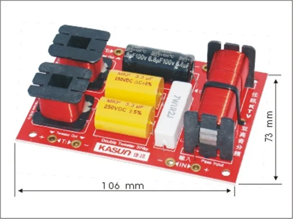 

1pcs 3 way frequency divider crossover KTV-210C double tweeter woofer 180W 4-8 ohm for amplifier speaker