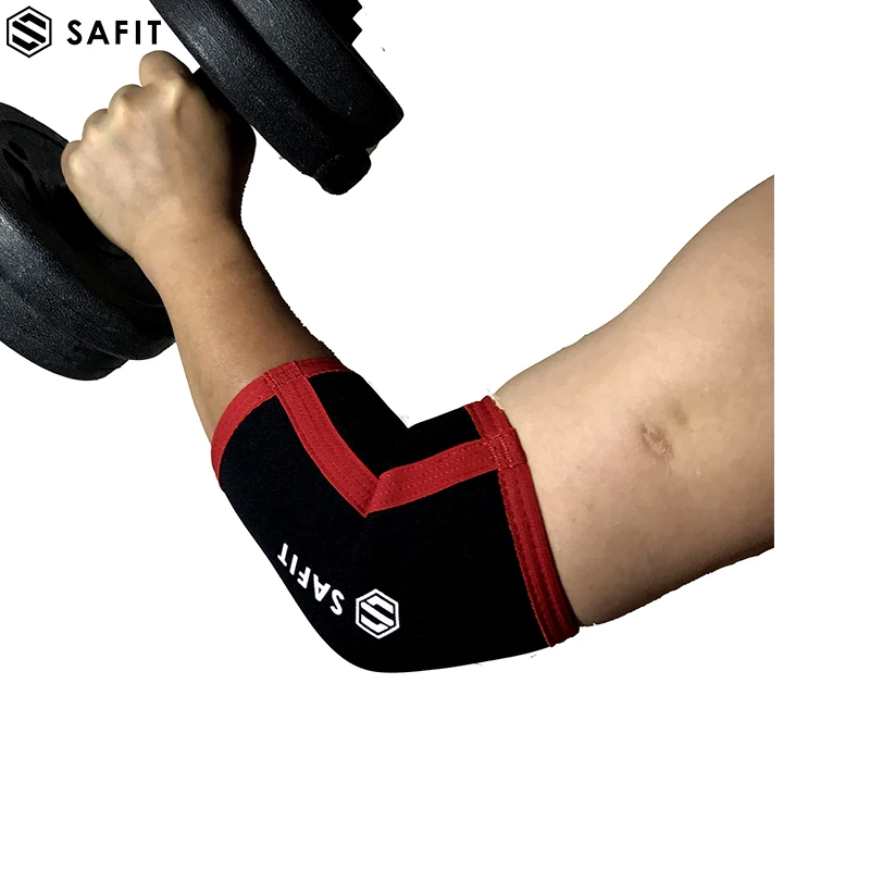 SaFit Локоть рукава поддержка Бандаж Компрессионный неопрен 5 мм для Powerlifting тяжелая